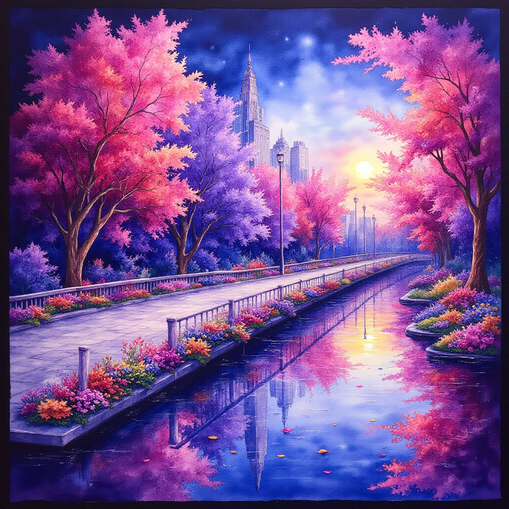 Walking bridge over river #2