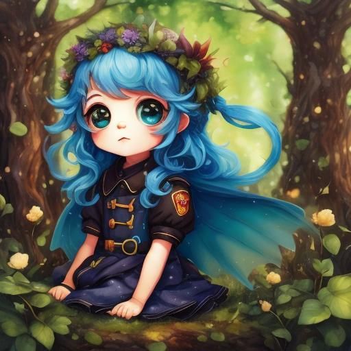 <lora:Cartoon bokeh v8:1.0> adorable robin, big round eyes, forest