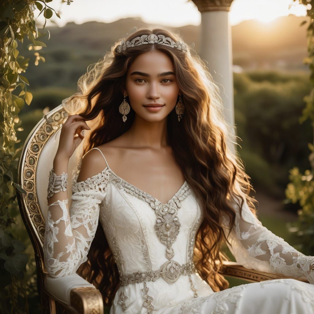 Sensual Queen in Golden Luxury, Inspired by Art Nouveau and....