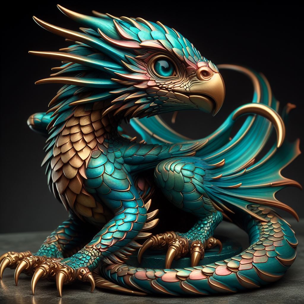 A baby griff scuplture