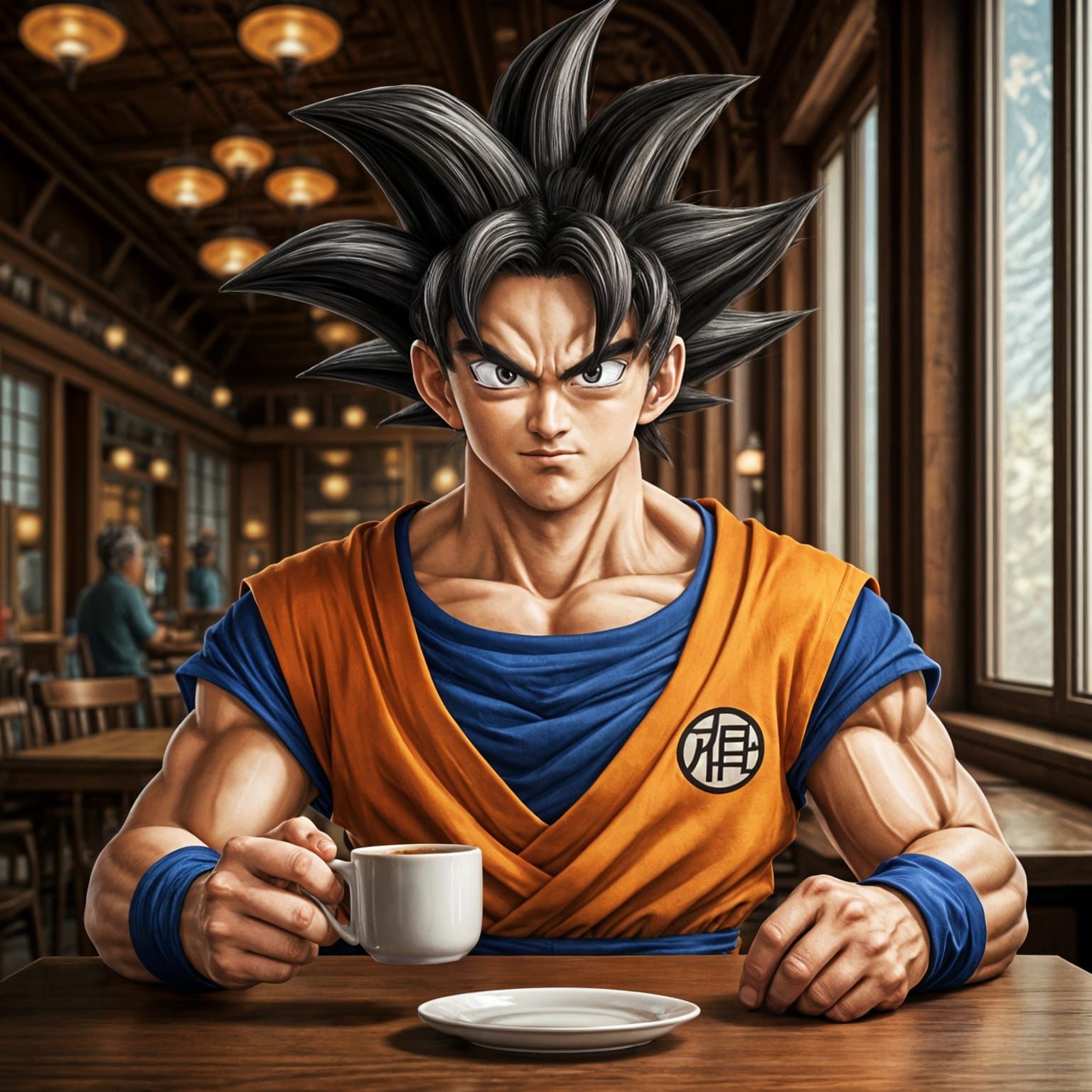 Goku's coffee break.  by @Pigsy