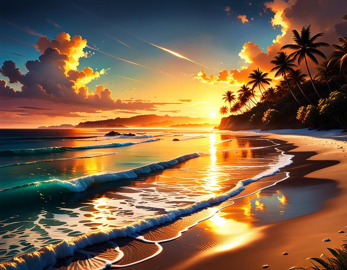 beach at sunset  by @RatzeP2