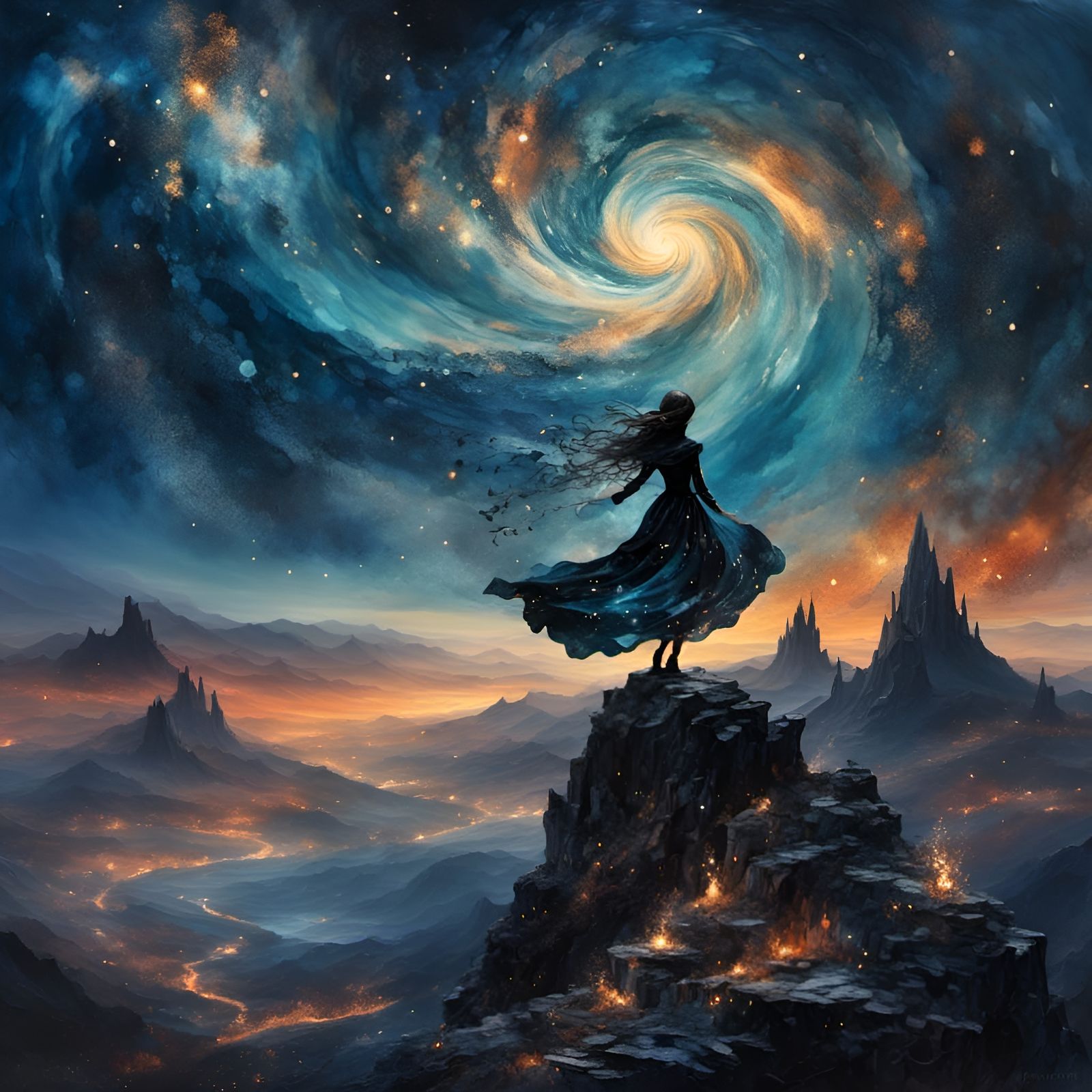 Young witch in a land of fire