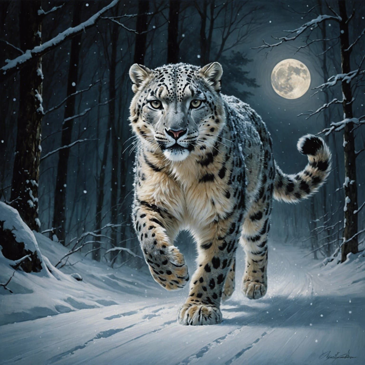 A running snow leopard #5  by @axelb