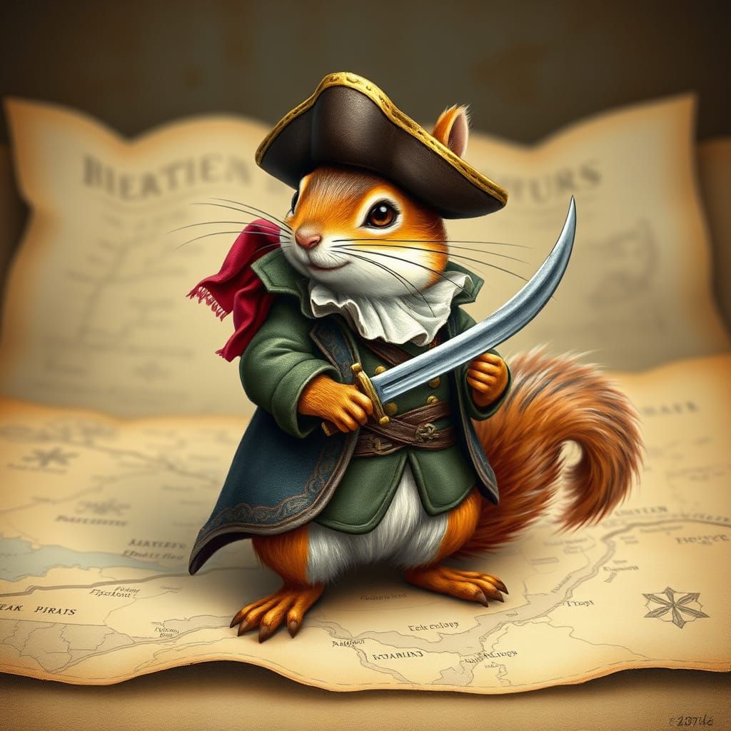 Pirate squirrel Francis drake  by @Iconoclast