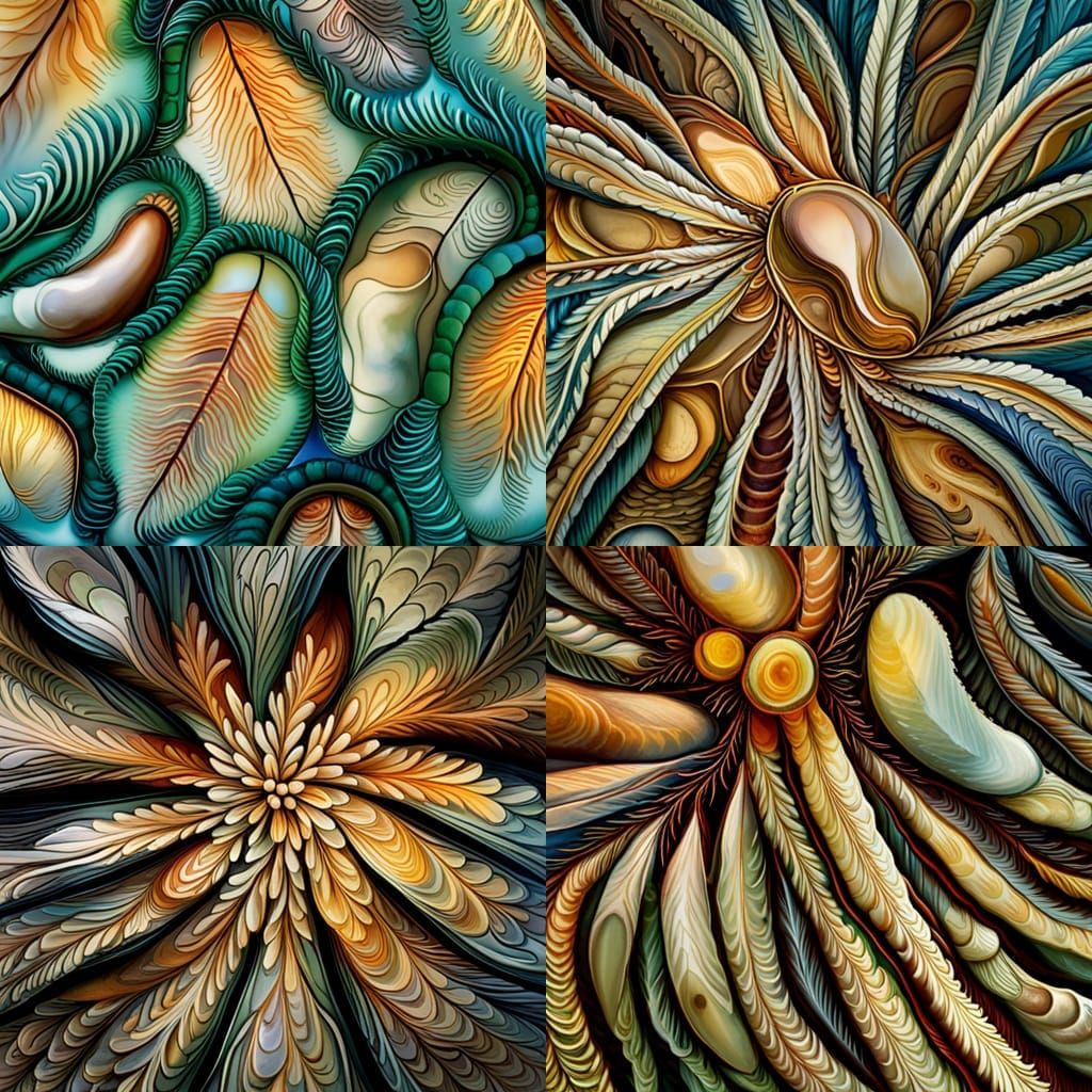 Ernst Haeckel botanical art, abalone seaweed diatoms
