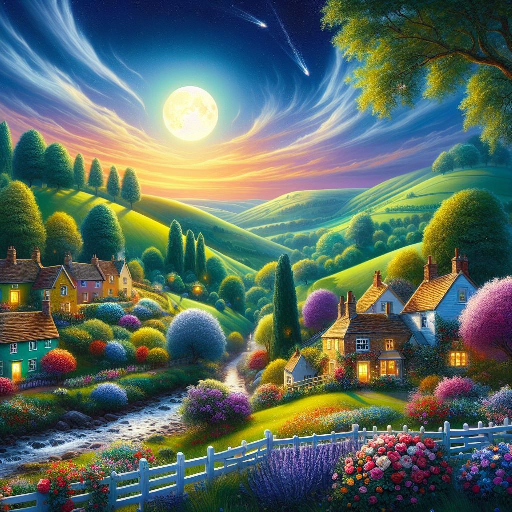 English Countryside at Night