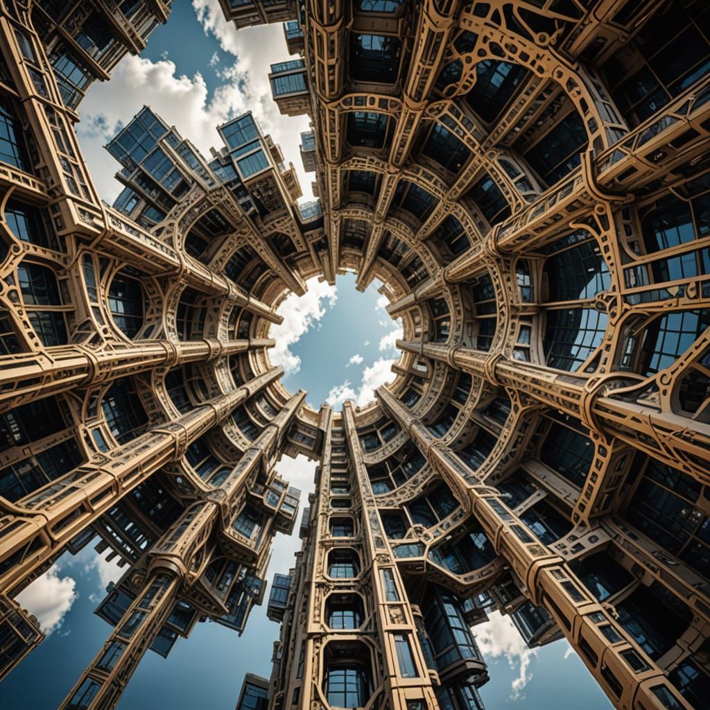 Urban megastructure fractal antigravity DOF  by @Pixi