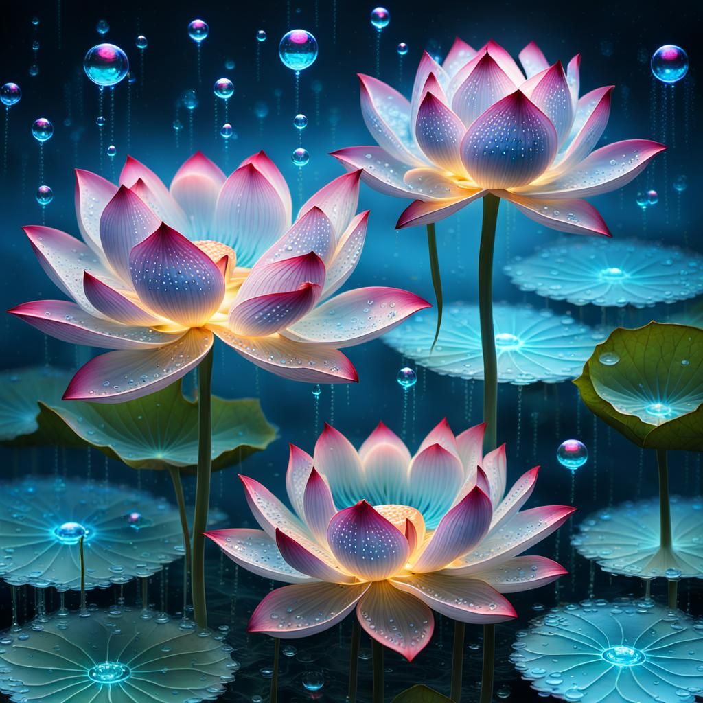 Bioluminescent Lotus  by @Atlaxa
