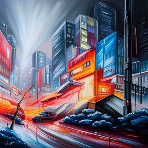 highly detailed transformers and  sci-fi characters battling...