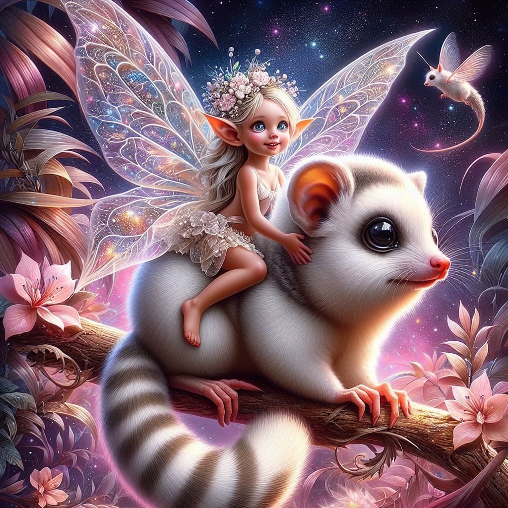 Fairy Riding A Mouse Lemur