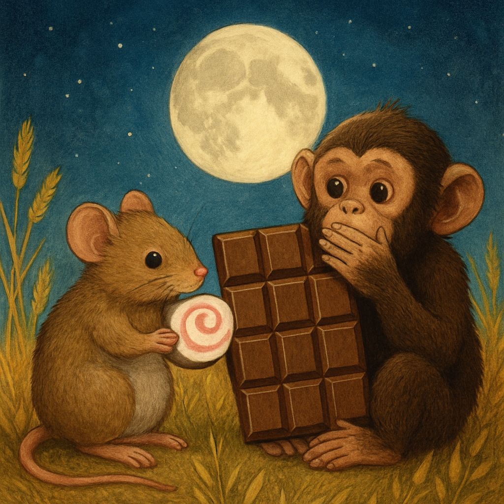 Abstract Emoji Collage: Chocolate, Swirl, Moon, Monkey, Whea...