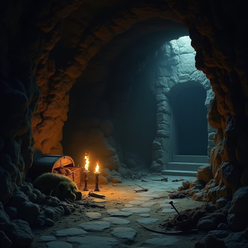 Bandit Cave in Dark Fantasy Concept Art