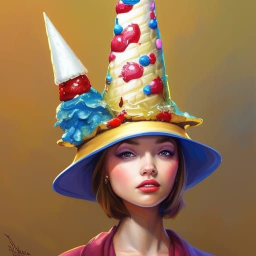 Ice Cream Hat! AI Generated Artwork NightCafe Creator
