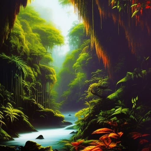 Lost In The Jungle - Ai Generated Artwork - Nightcafe Creator