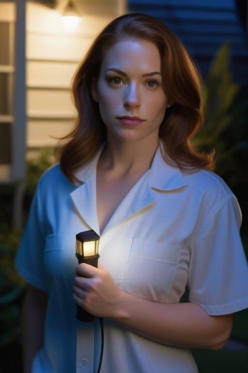 Detective Anne Holowitz, investigating sounds in the night