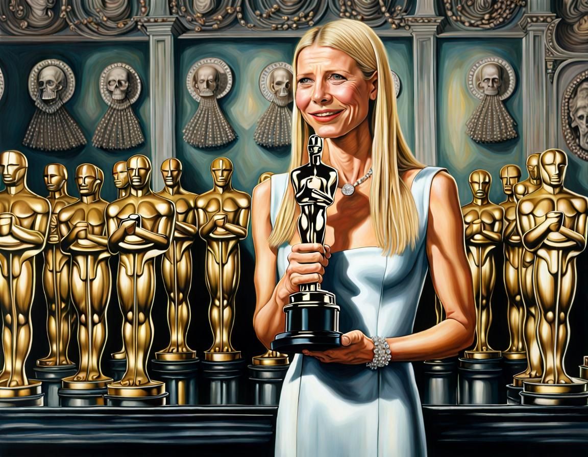 Gwyneth Paltrow, crying when accepting her oscar - AI Generated Artwork ...