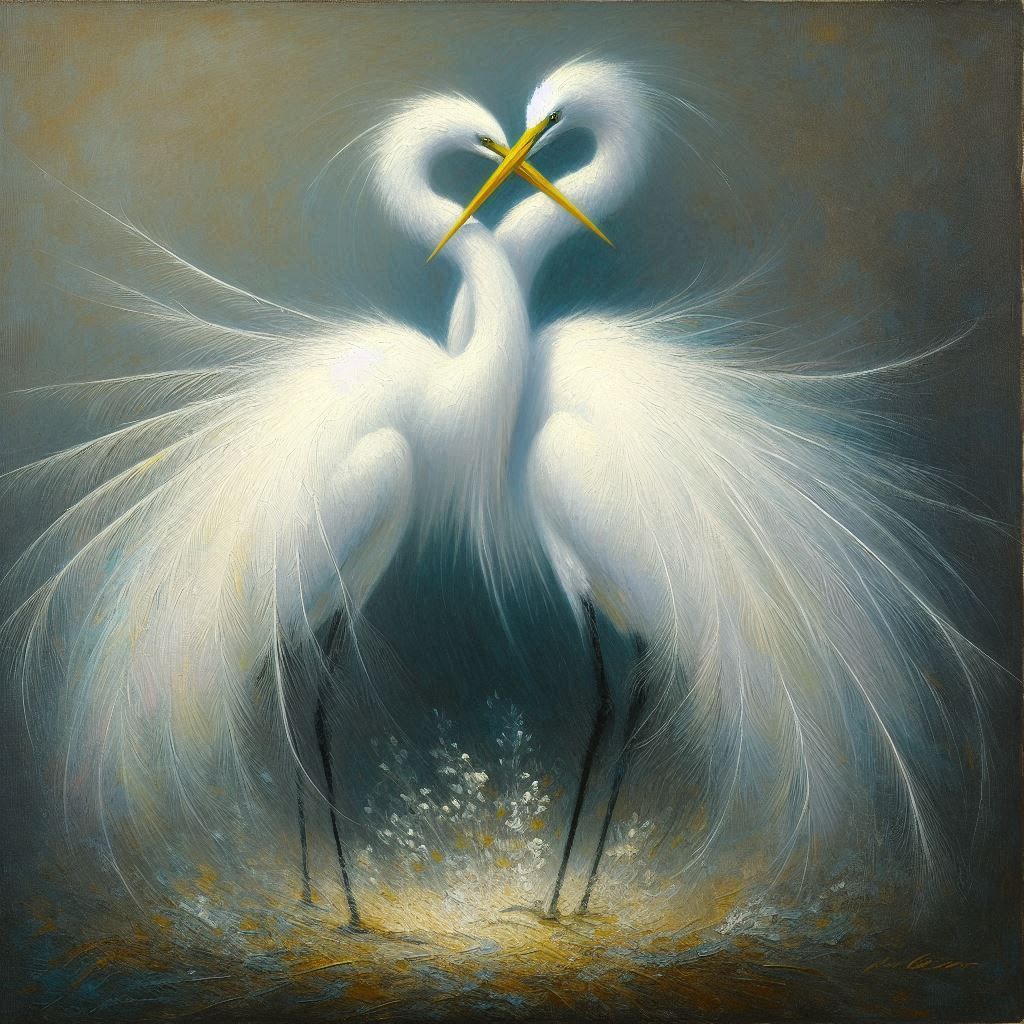 Purity of an Egret Dance  by @GrandmaM