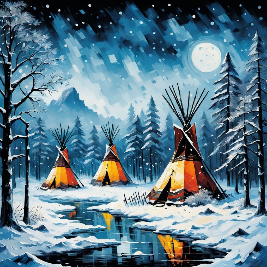 Chief Blackhawk's winter camp on Rock River  by @CatSighs