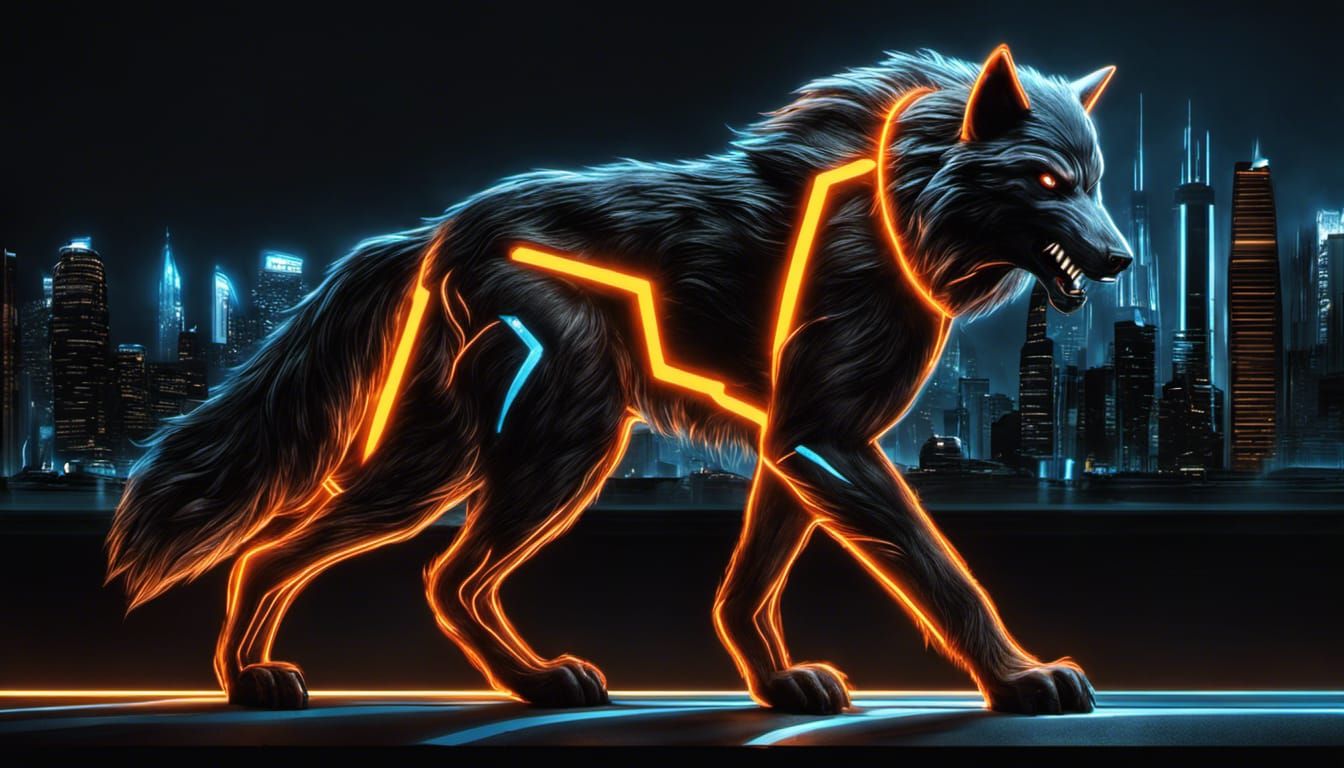 Wire Wolf - AI Generated Artwork - NightCafe Creator