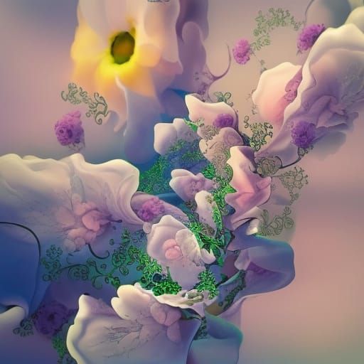 Magical World of Flowing Vines in Rococo Style