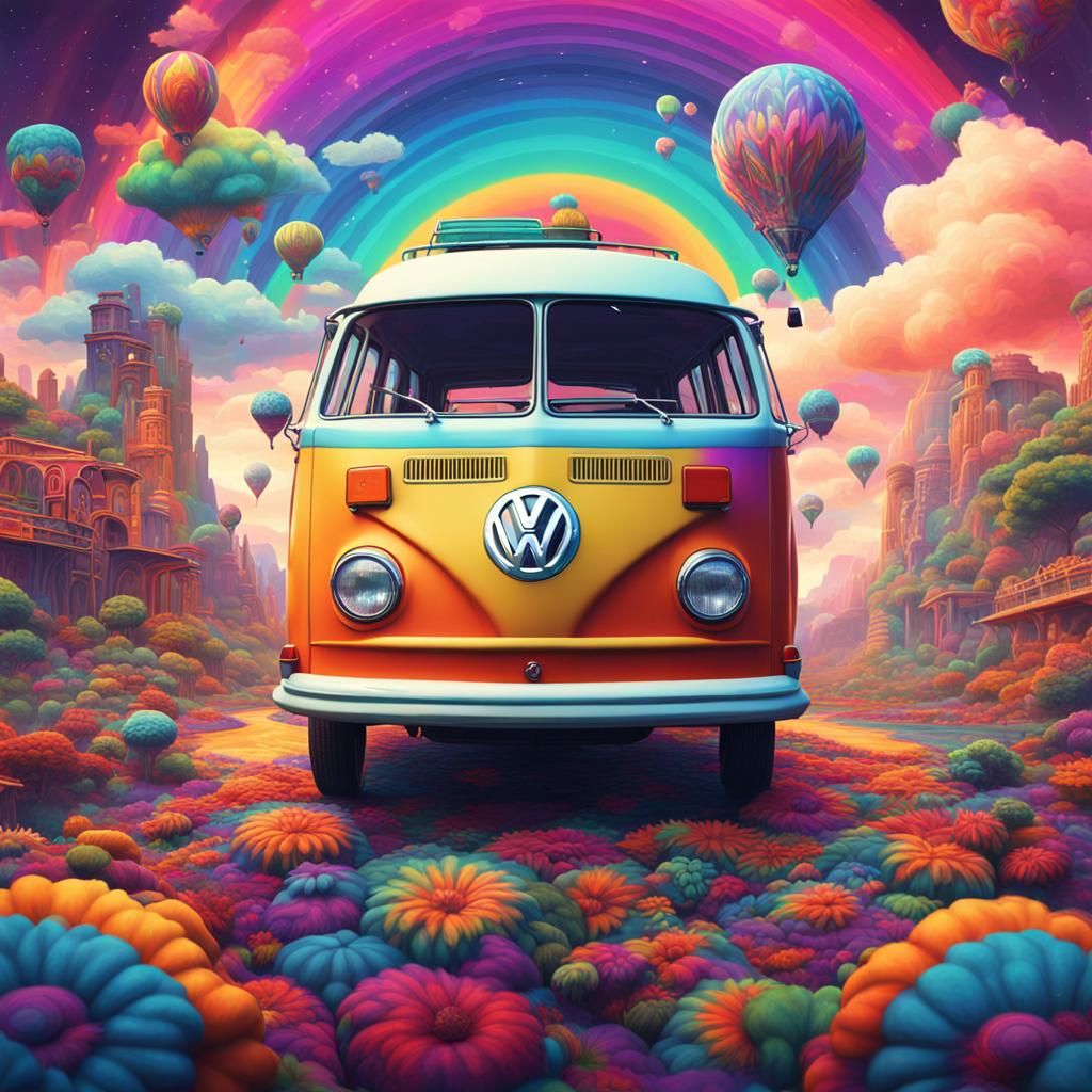 Trippy hippy van - AI Generated Artwork - NightCafe Creator