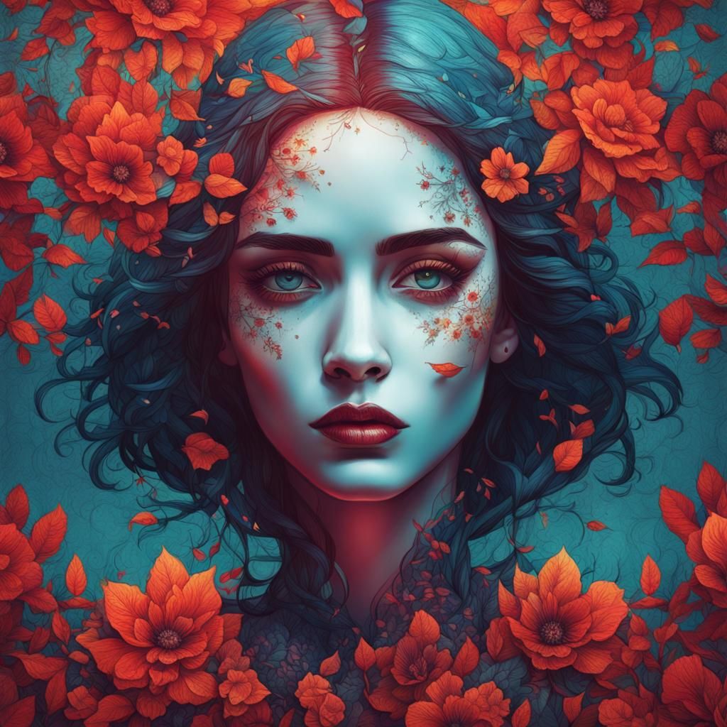 Summertime sadness in the style of Reylia Slaby, beautiful young girl ...