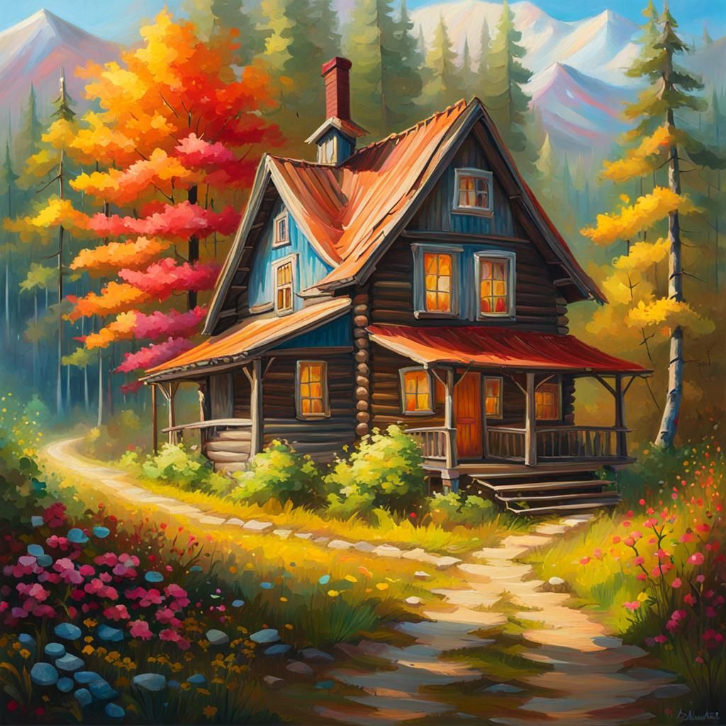 Old house in Scandinavian forest