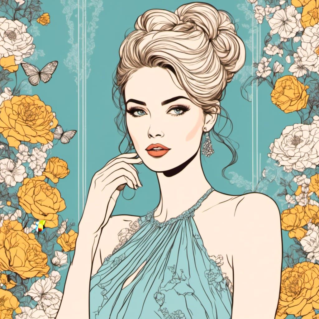 <lora:Line Art Style:1.0> beautiful woman,