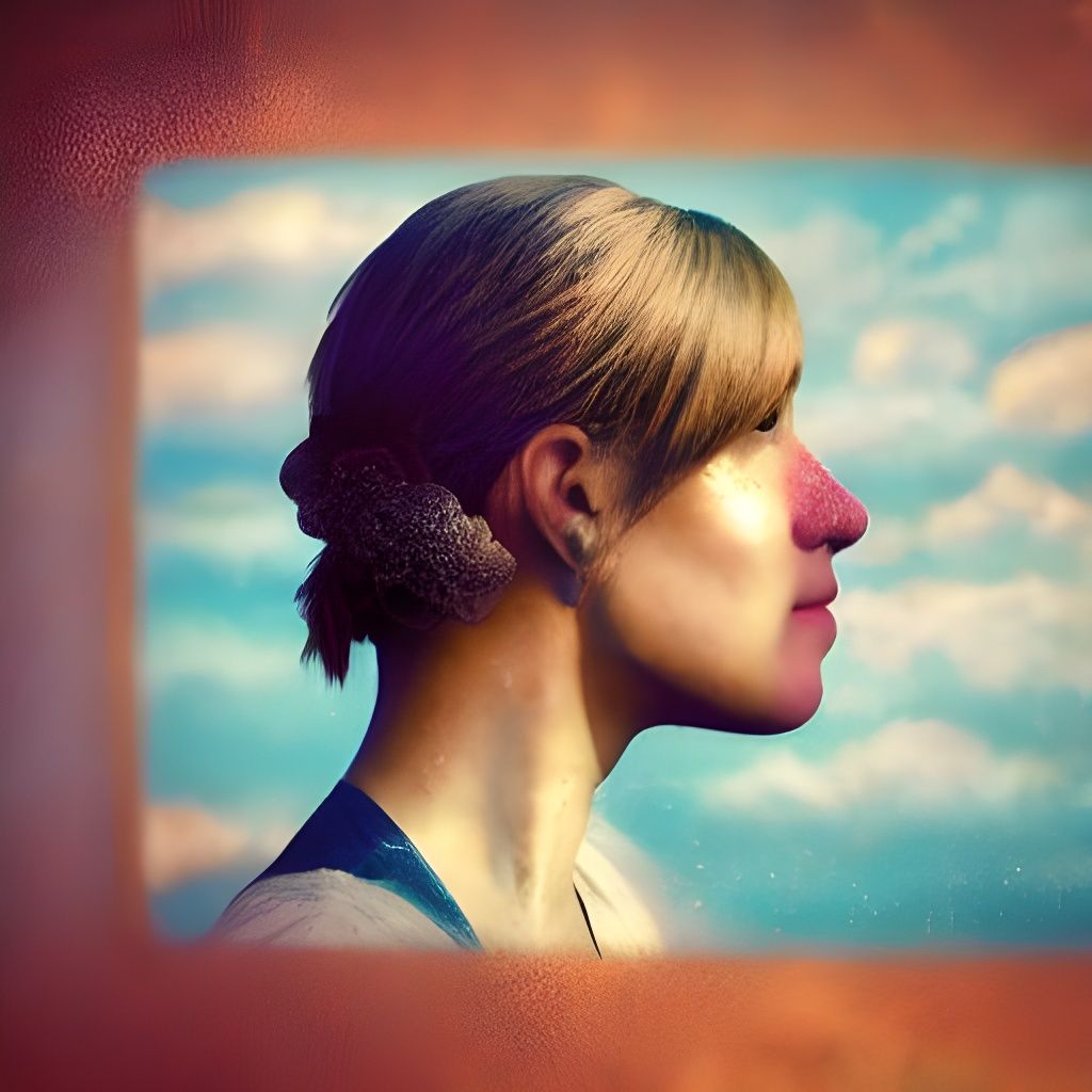 a hyperreal colorful girl a mirror faded image illusion #fil...