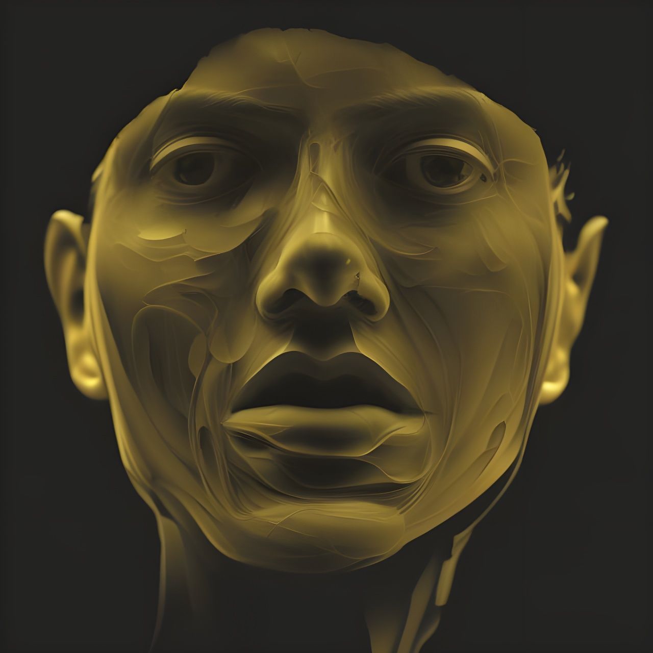 Translucent Face Art in Hyperrealism Style