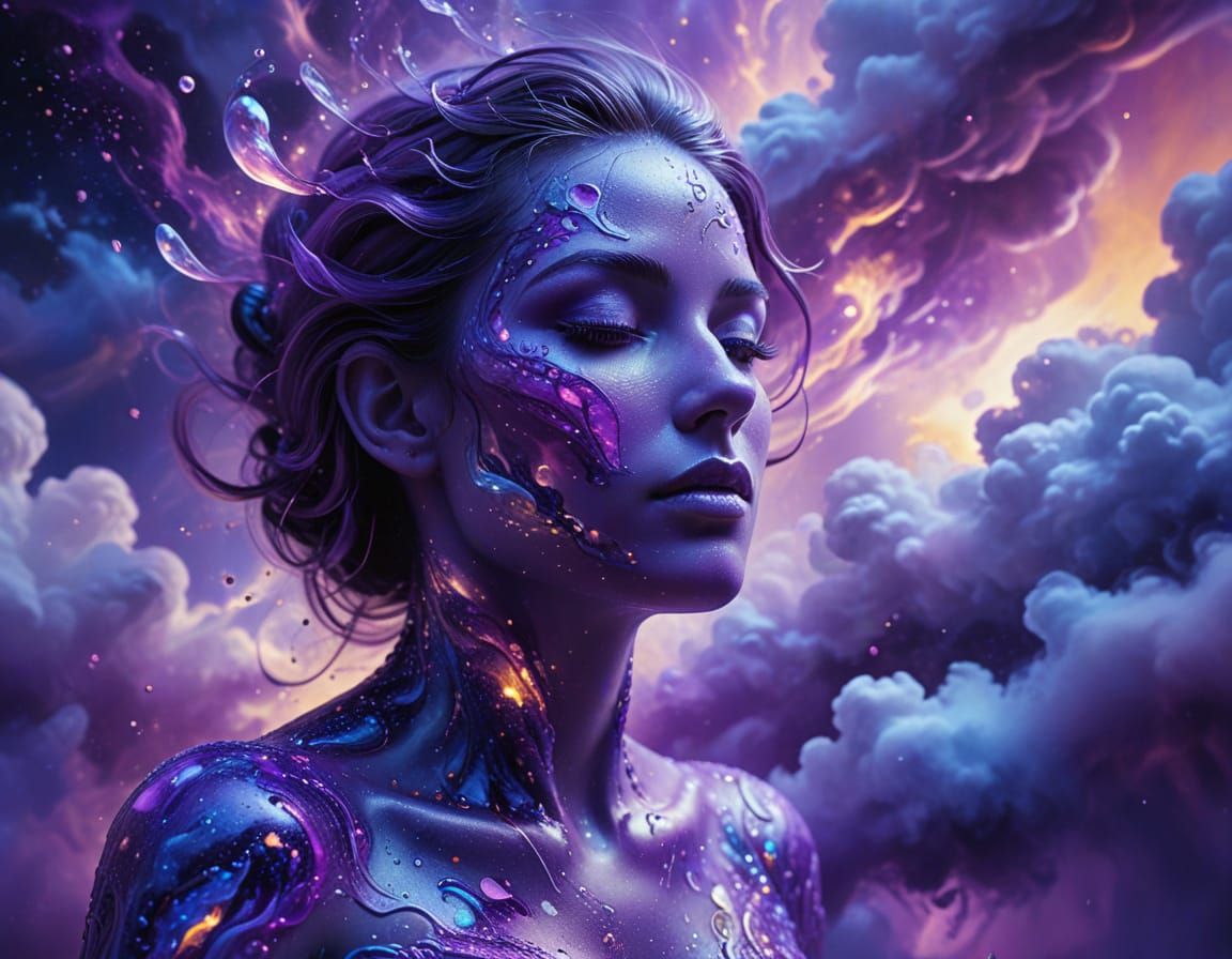 Ethereal Dreamscape Portrait in Vibrant Oil Painting Style