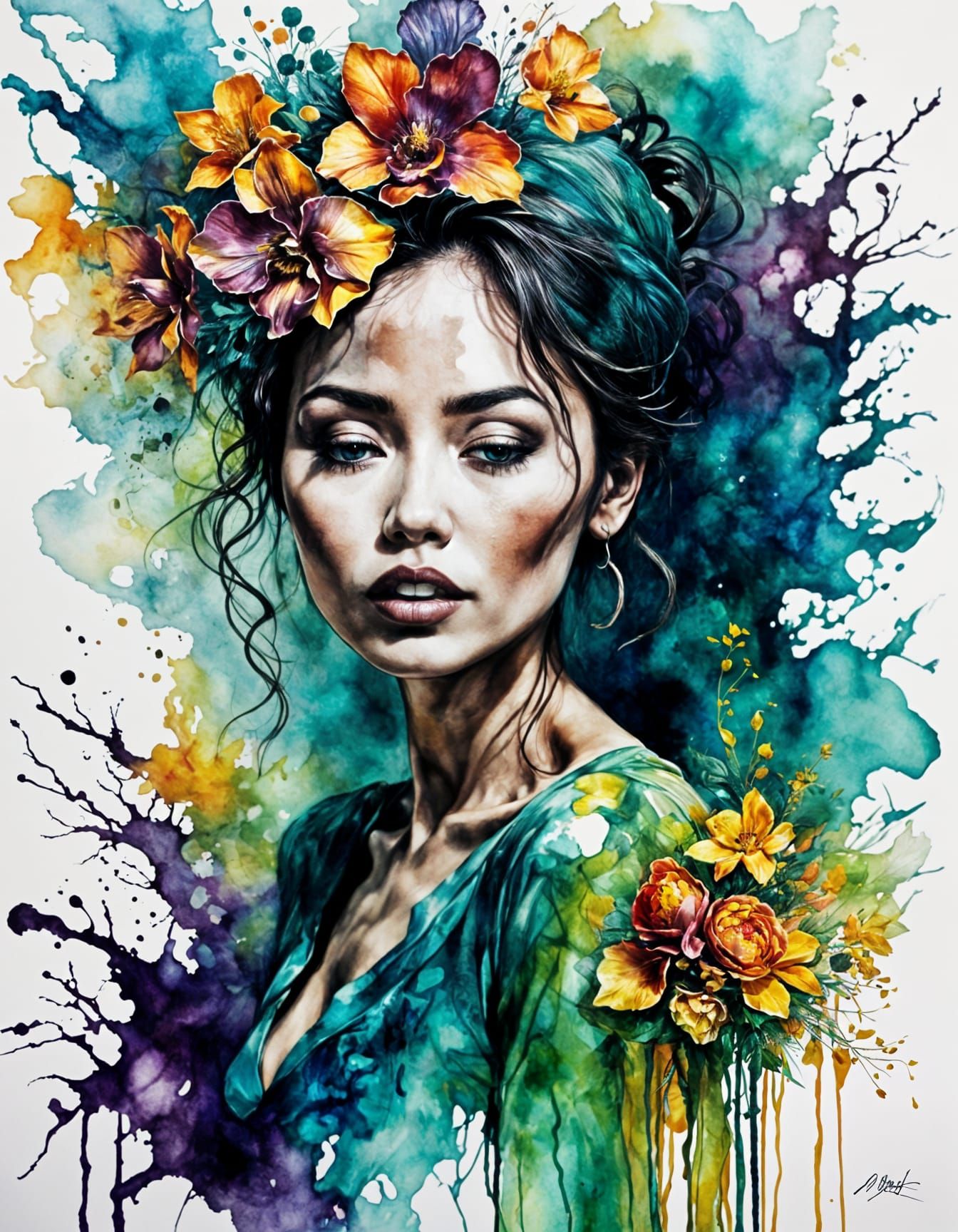 Woman with Flowers