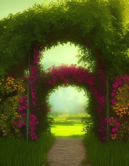 Garden Archway - AI Generated Artwork - NightCafe Creator