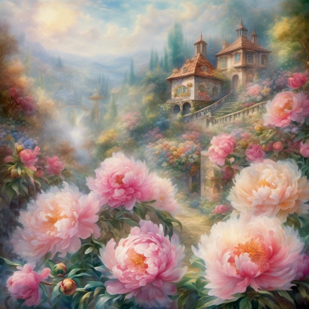 <lora:NC Hyperreal:1.0> Renoir, watercolor peonies,