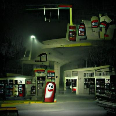 abandoned gas station