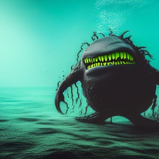 A monster emerging from the depths.
