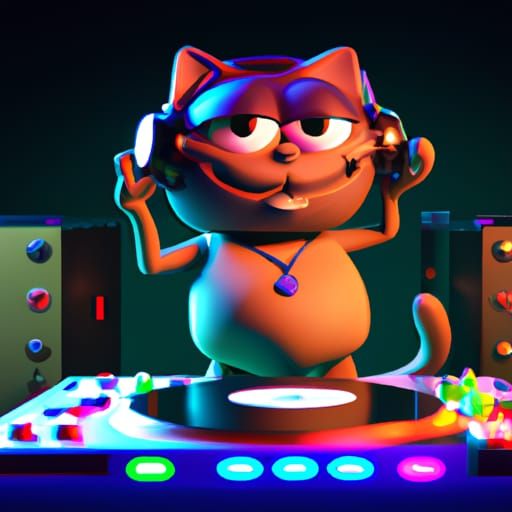 dj cat at party!