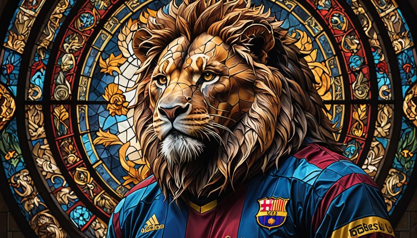 Stained glass Lionl Messi