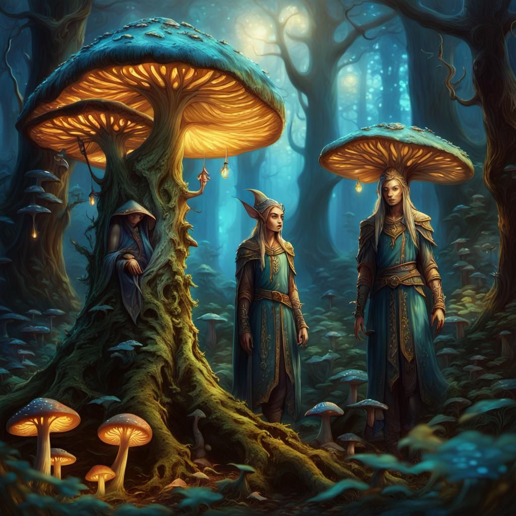 Elven Realm in Golden Hour Mist