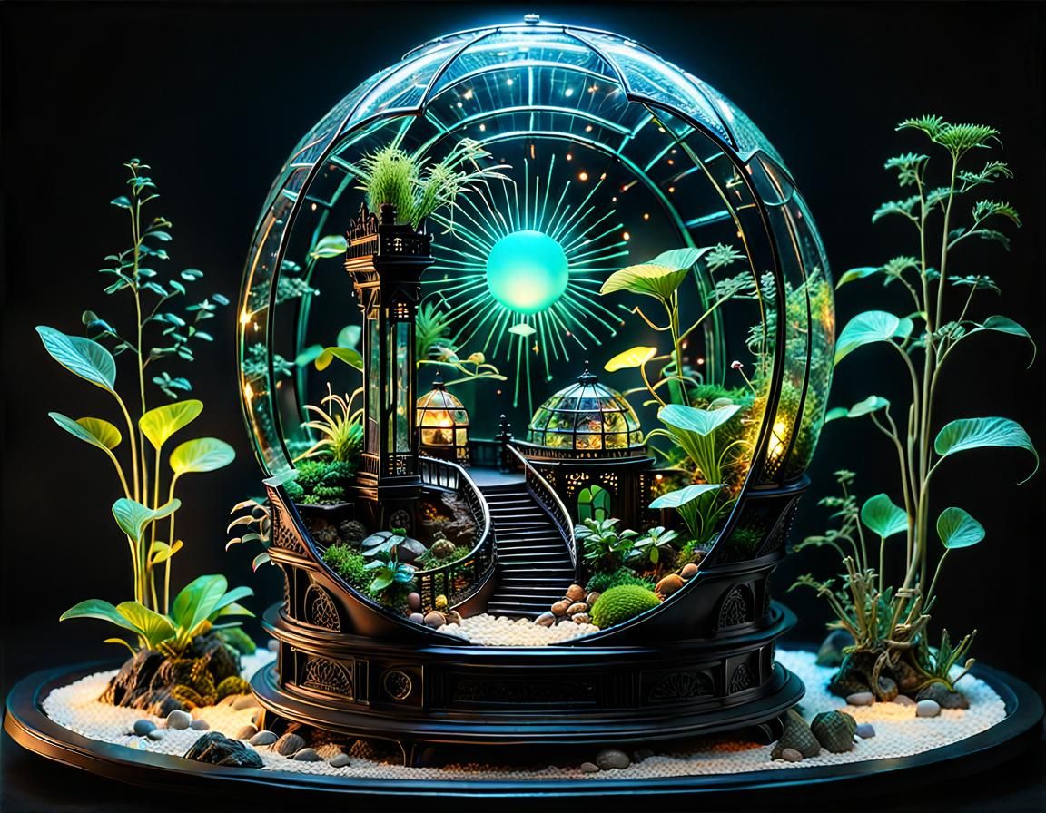 Decorative open terrarium  by @Crystalline