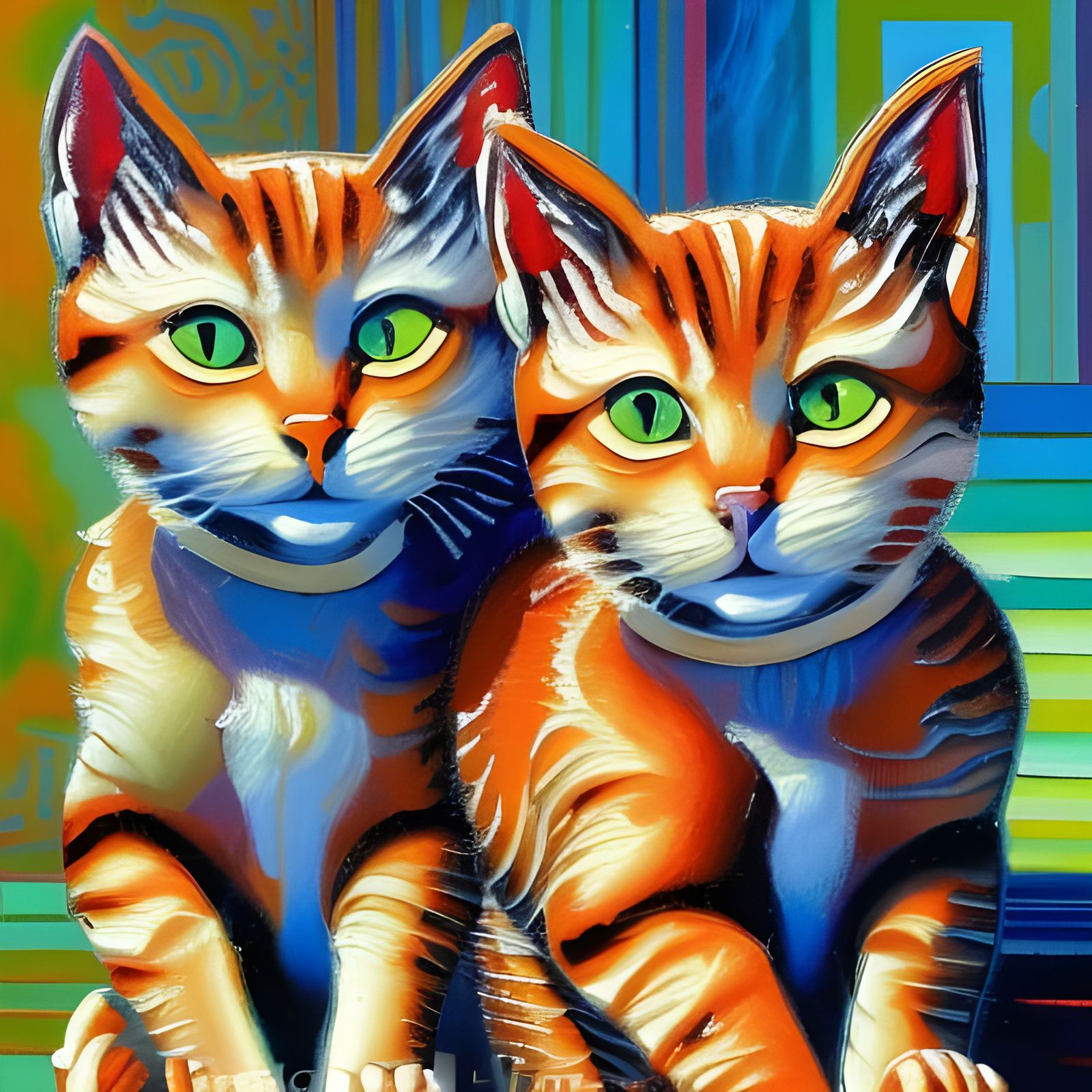 Two Cats With Green Eyes AI Generated Artwork NightCafe Creator two-cats-with-green-eyes-ai-generated-artwork-nightcafe-creator