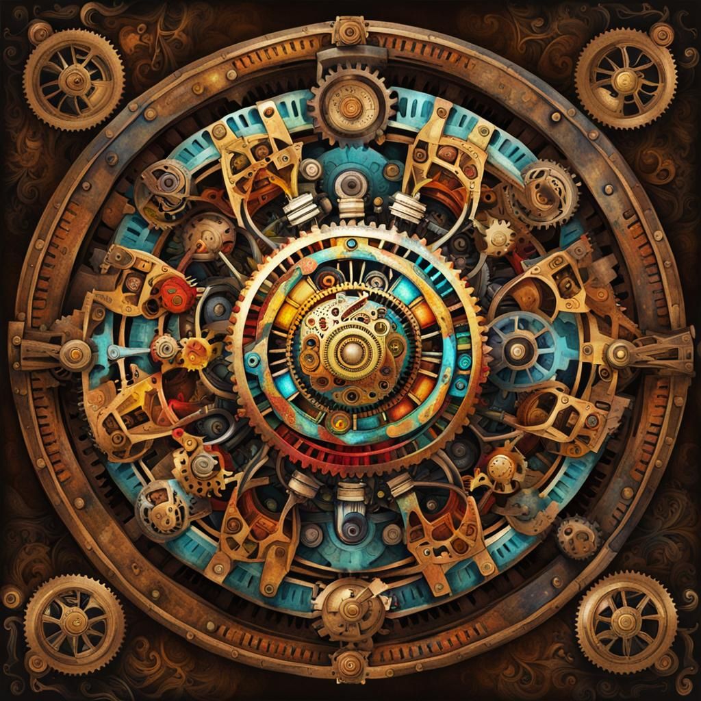 Steampunk Mandala - AI Generated Artwork - NightCafe Creator