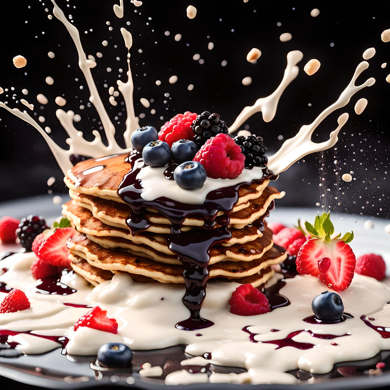 Oops Splash Of Organic Oatmeal Berry Pancakes.