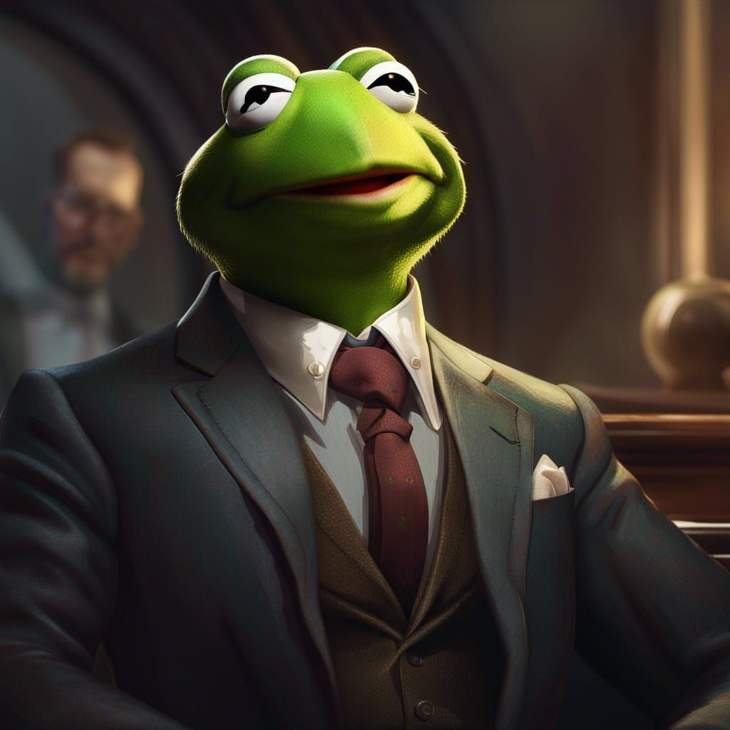 Kermit in a suit - AI Generated Artwork - NightCafe Creator