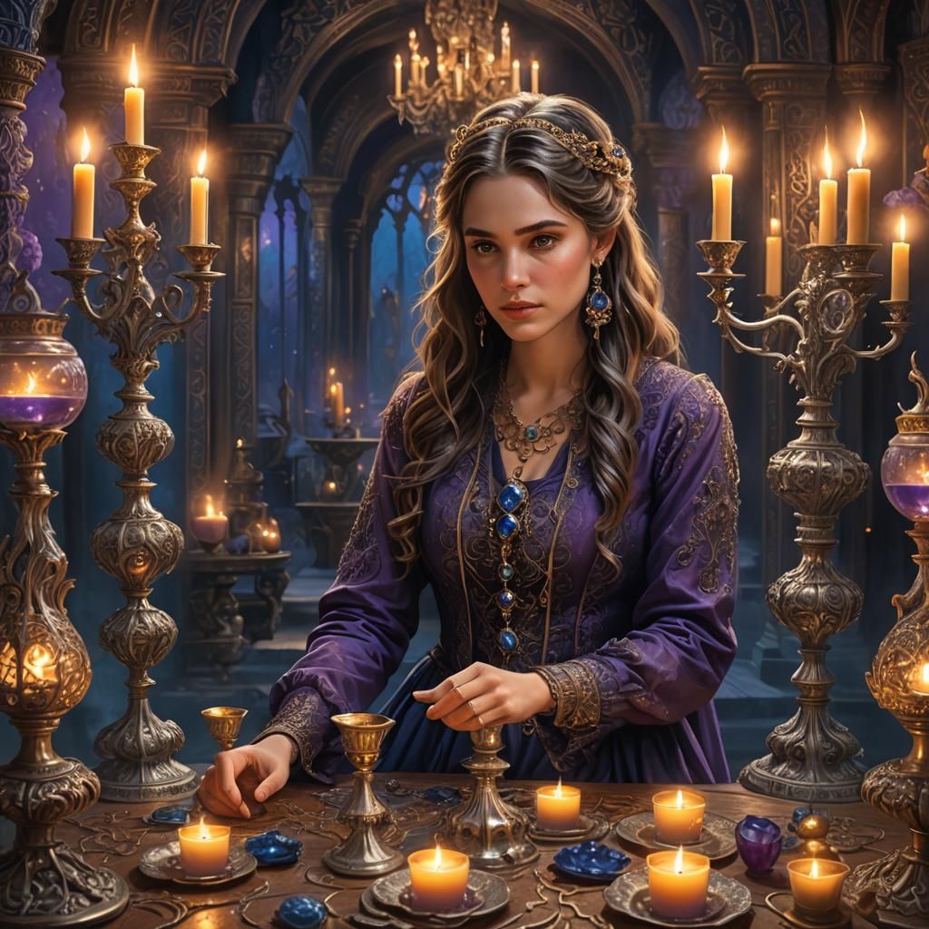 Silver Candelabras Fantasy Concept Art