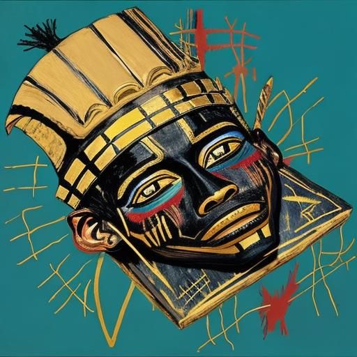 king tut (by  Jean-Michel Basquiat