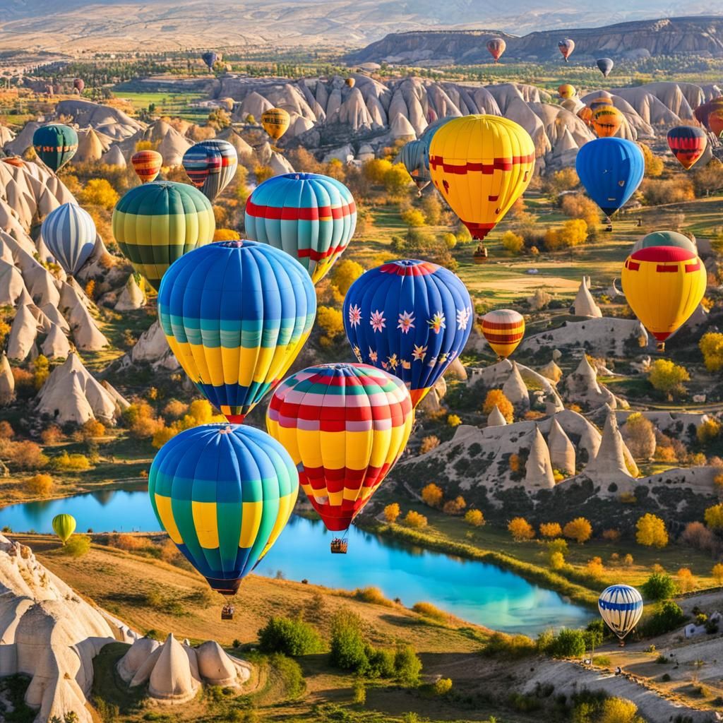 Beautiful colorful hot air balloons in the sky of Cappadocia