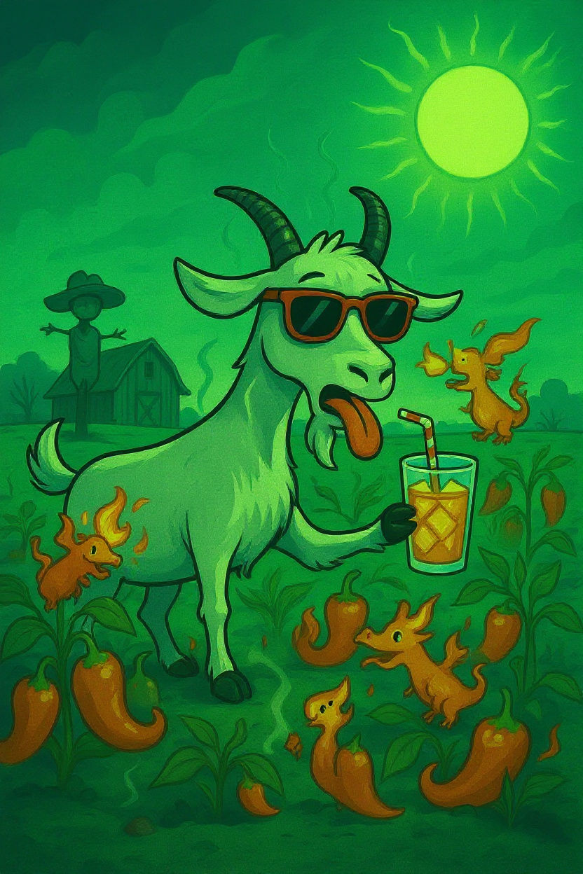 Billy Goat in Pepper field