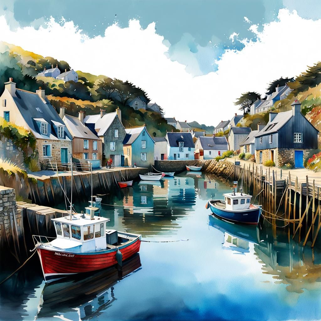 Village de pêcheurs en Bretagne